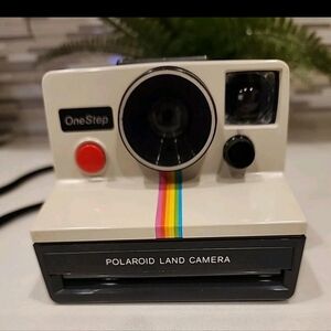 Vintage Original Polaroid SX-70 OneStep White Rainbow Stripe Land Camera